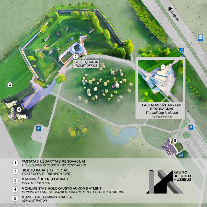 Kauno IX forto memorialinio komplekso planas.